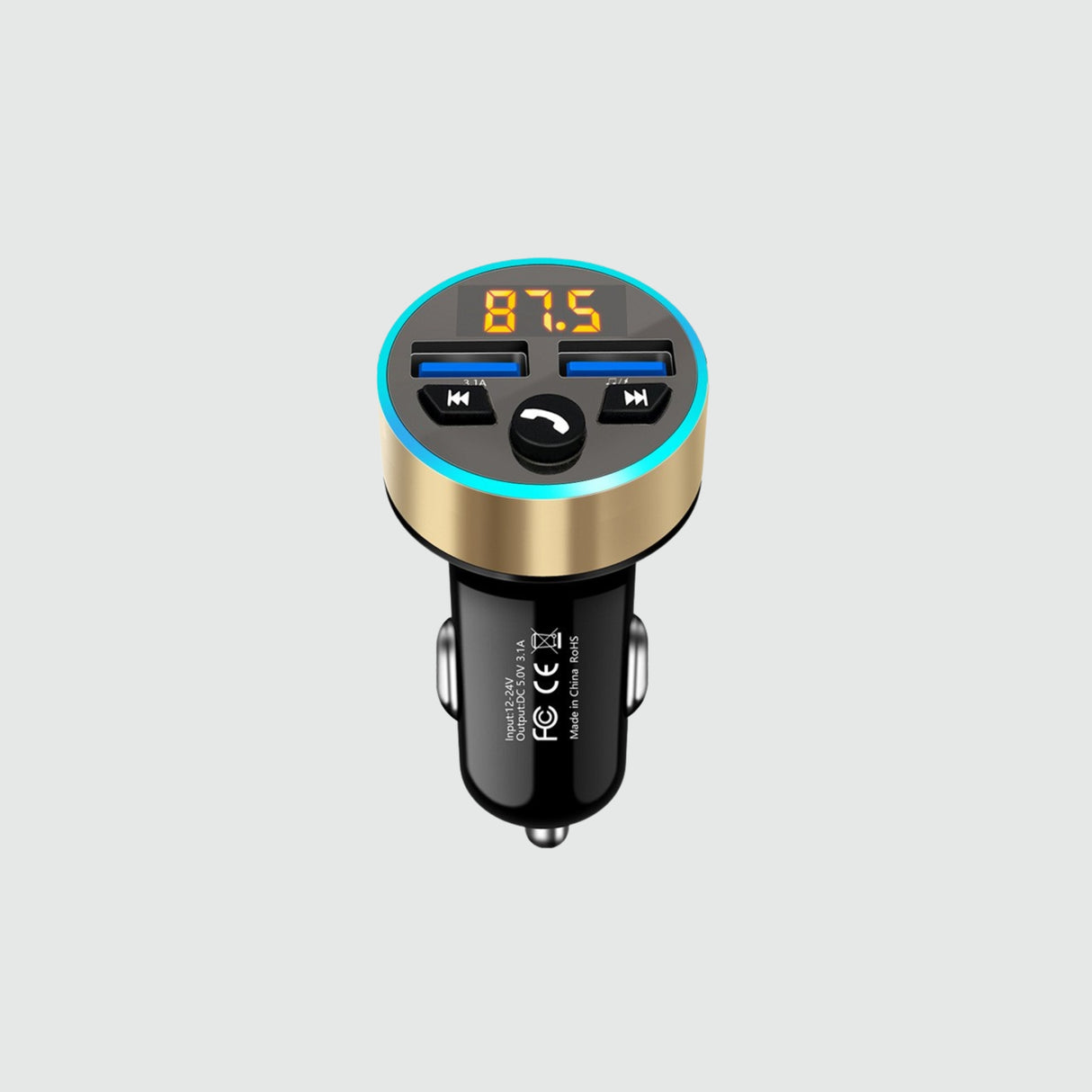 FM-saatja, MP3-mängija ja USB kiirlaadija ambientvalgustusega