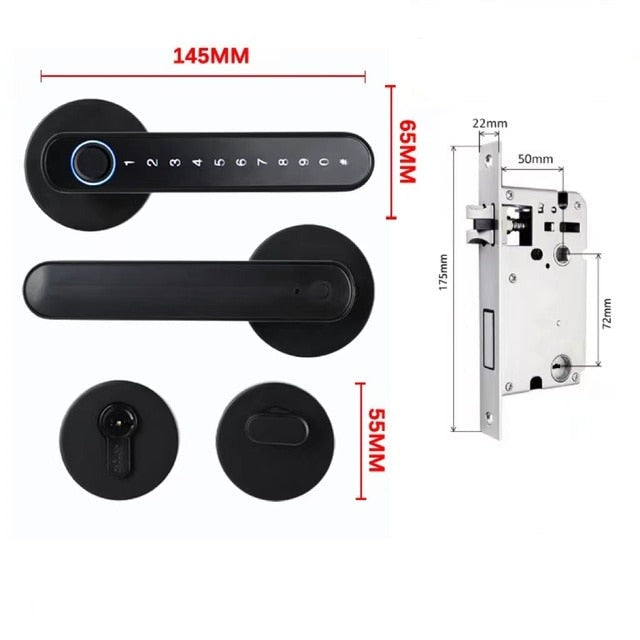 Nutikas sõrmejäljega ukselukk QLSL-217-WiFi/BT