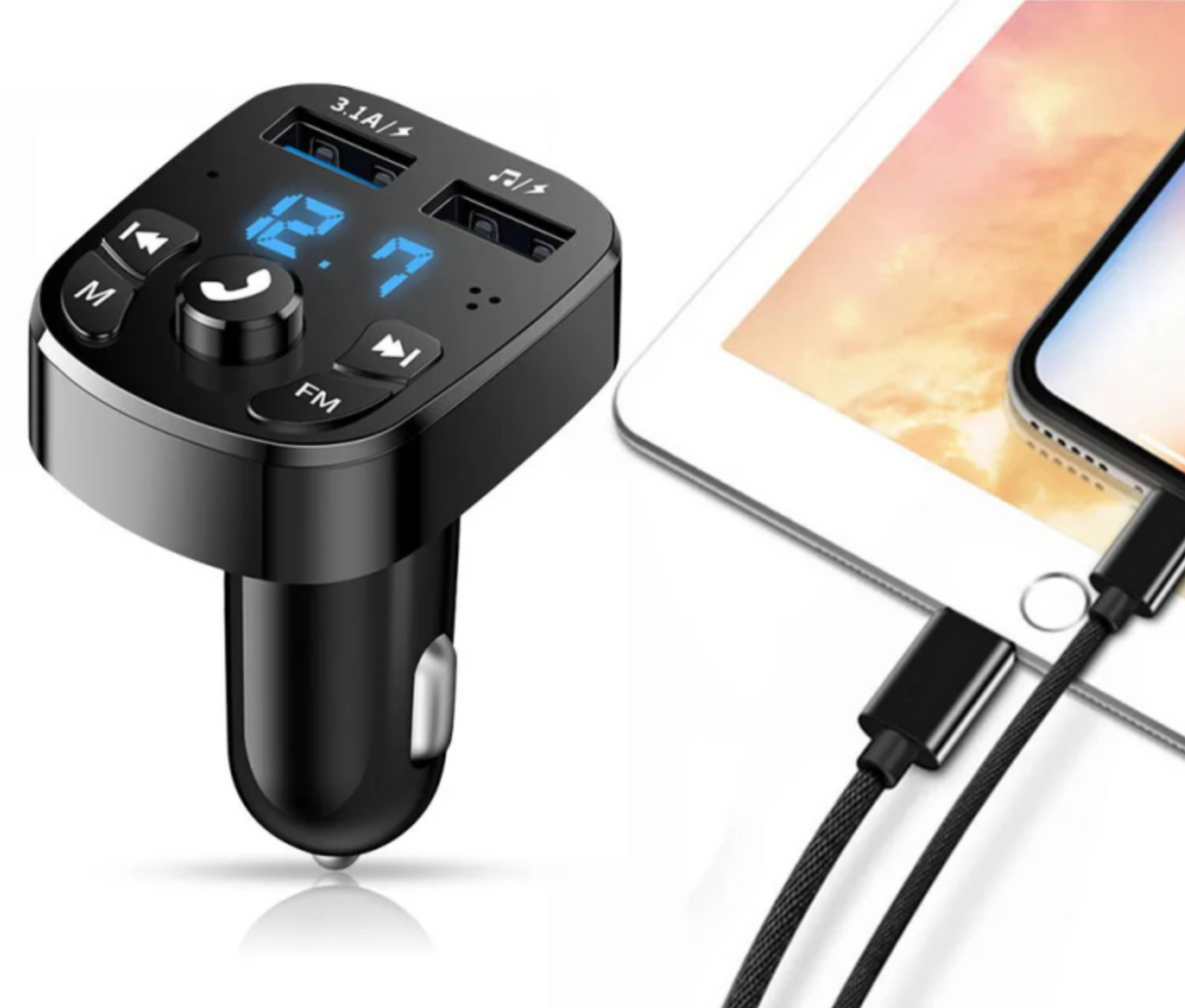 FM-saatja, MP3-mängija ja USB kiirlaadija