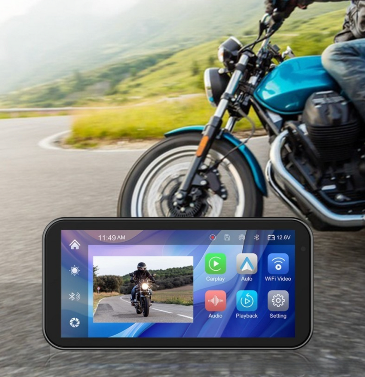 Nutikas mootorratta CarPlay/Android Auto IP67 multimeedia ekraan GPS 6.25''