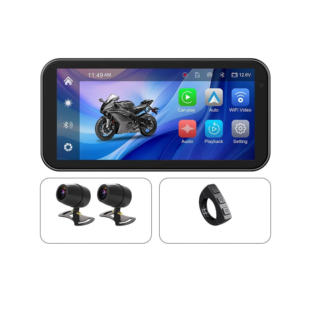 Nutikas mootorratta CarPlay/Android Auto IP67 multimeedia ekraan GPS 6.25''